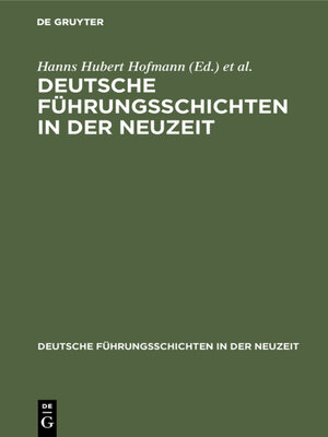 cover image of Deutsche Führungsschichten in der Neuzeit
